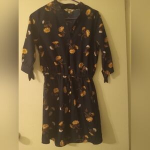 Fall blue navy mini dress